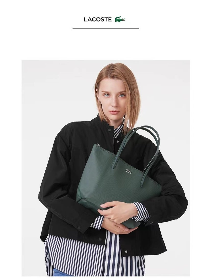 LACOSTE Lacoste Women's L12.12 Concept Fashion Versatile Large Capacity Zipper Handbag Tote Bag Shoulder Bag Medium green  - Image 2