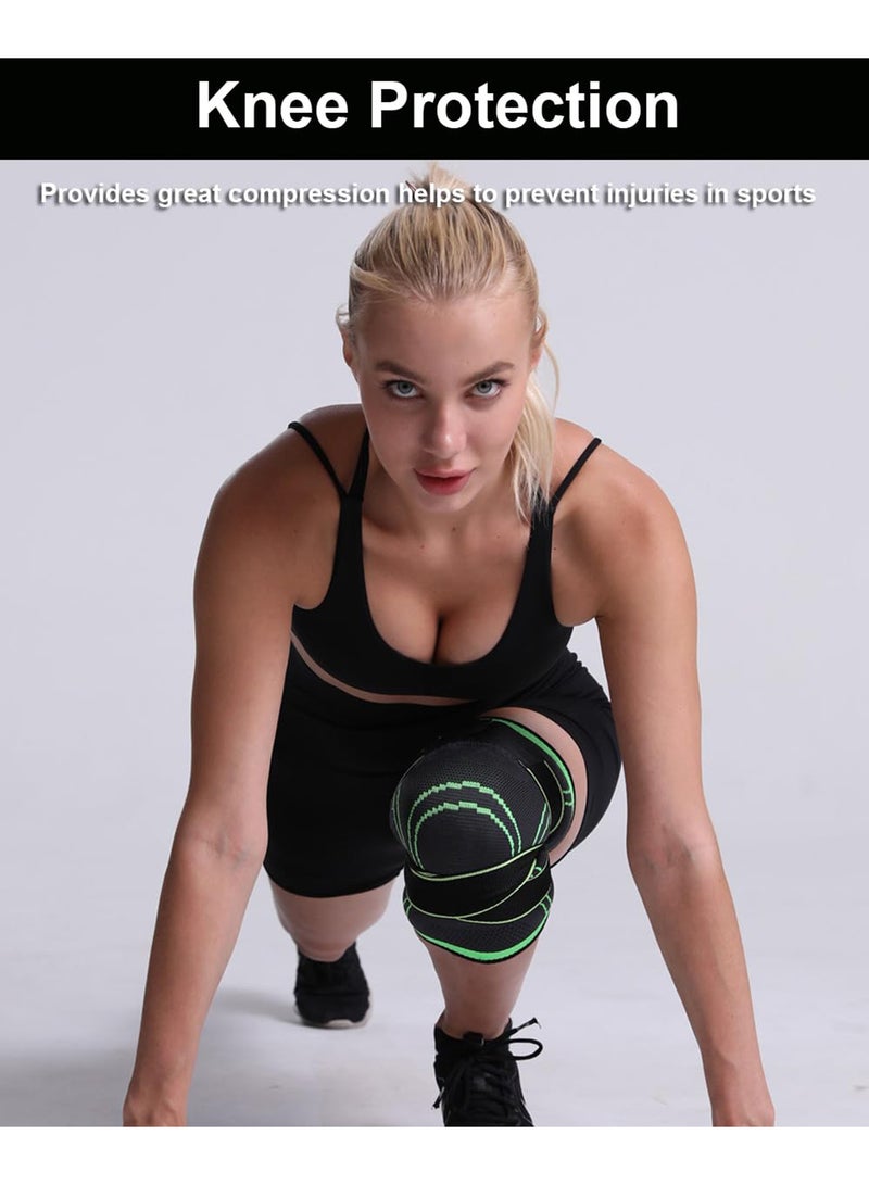 حزمة من 2 دعامة للركبة بضغط مع دعم جل السيليكون - مثبت للركبة لالتهاب المفاصل، الرياضة، الجري، رفع الأثقال، تخفيف تمزق الغضروف، مريحة وقابلة للتنفس للرجال والنساء، وسادات للركبة - Image 3