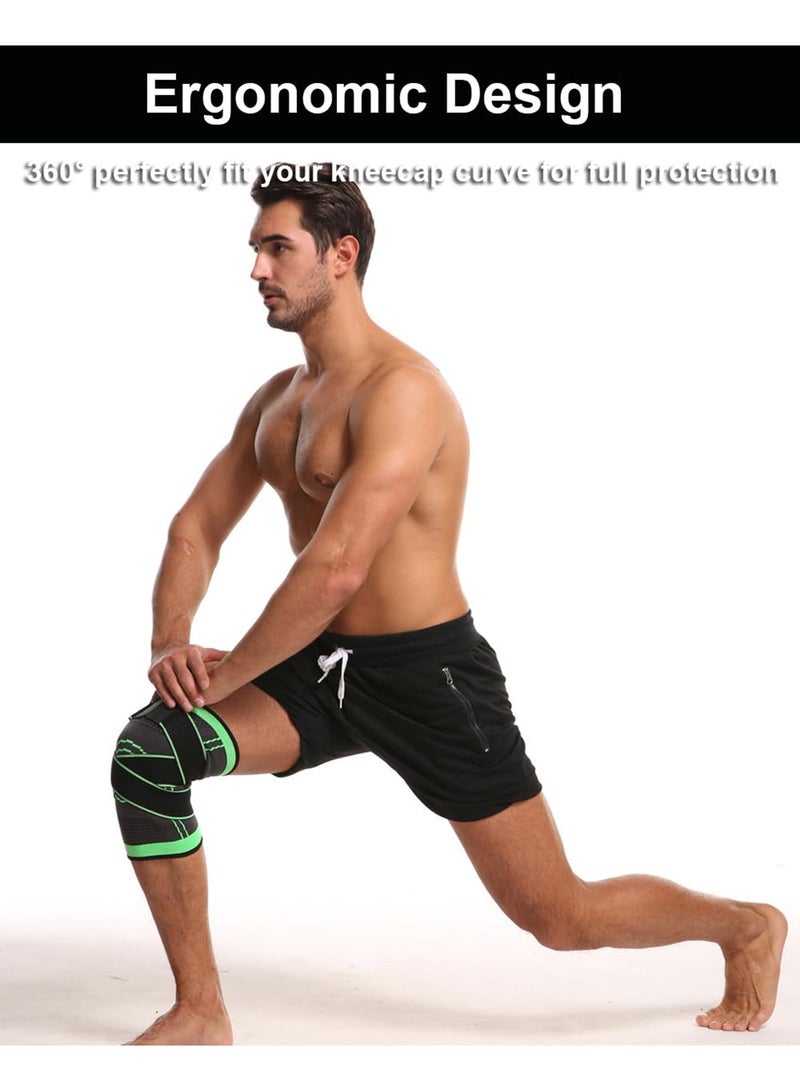 حزمة من 2 دعامة للركبة بضغط مع دعم جل السيليكون - مثبت للركبة لالتهاب المفاصل، الرياضة، الجري، رفع الأثقال، تخفيف تمزق الغضروف، مريحة وقابلة للتنفس للرجال والنساء، وسادات للركبة - Image 4