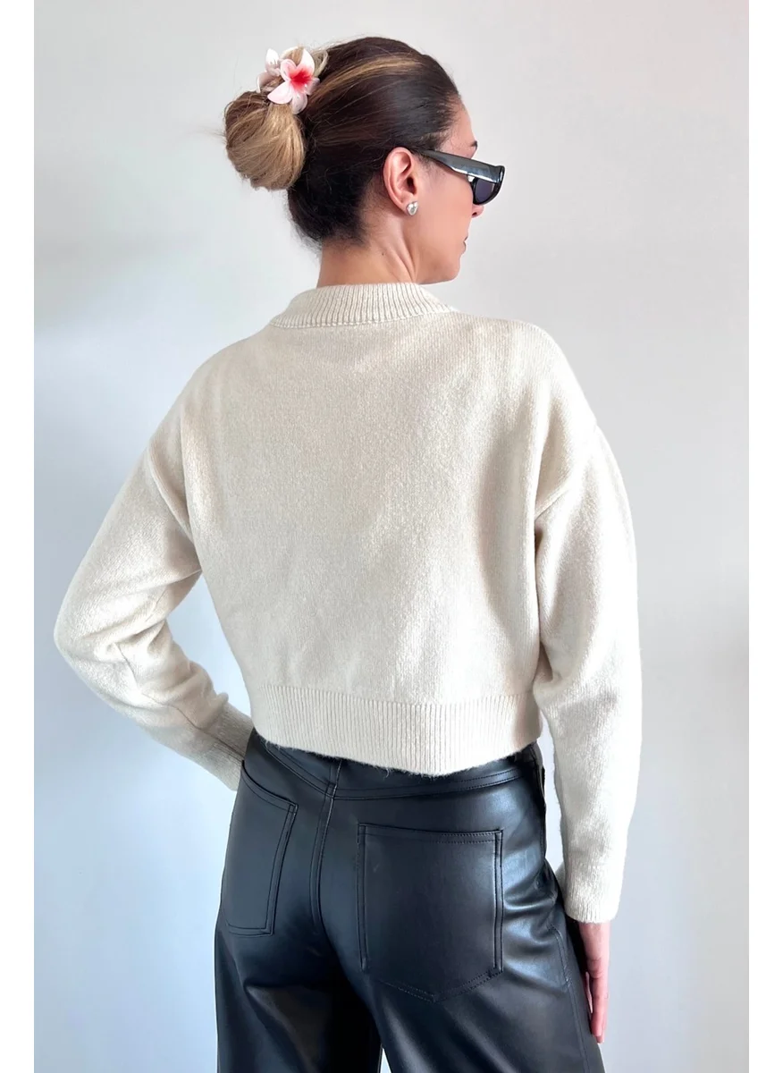 ريتنيس Women's Crop Soft Texture Cardigan
