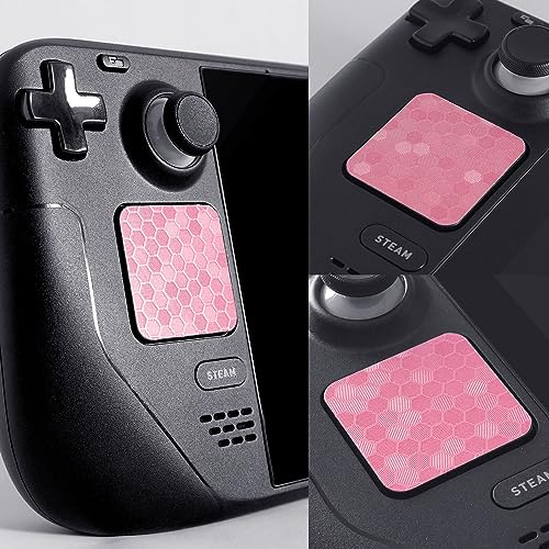 TALONGAMES Touchpad Protector Compatible with Steam Deck OLED/Steam Deck Trackpad Skin, Back Button Grips Accessories (Trackpads Protector + 4 Keys Protector, Honeycomb Hex - Pink) - Image 4
