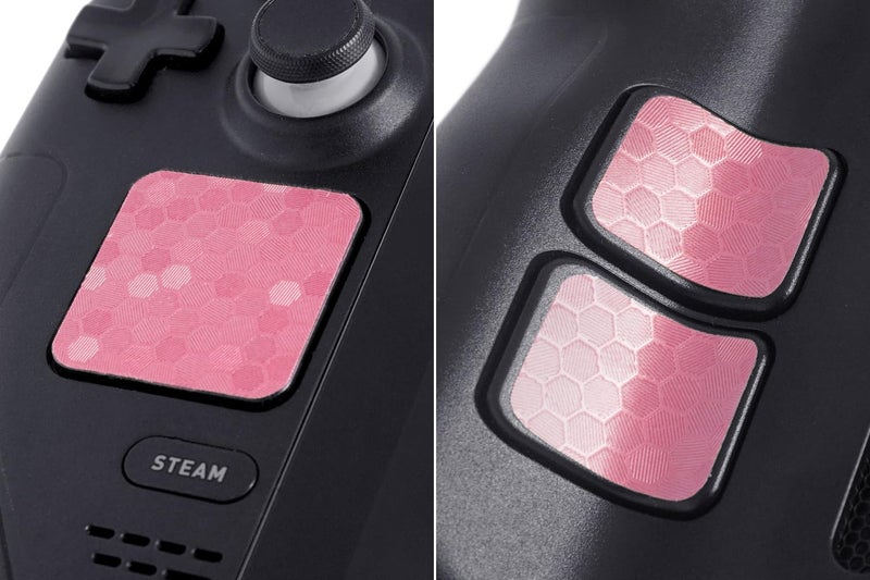TALONGAMES Touchpad Protector Compatible with Steam Deck OLED/Steam Deck Trackpad Skin, Back Button Grips Accessories (Trackpads Protector + 4 Keys Protector, Honeycomb Hex - Pink) - Image 3