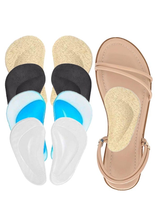 spa luxetique Arch Support Orthotic Insoles - 4-Pack Non-Slip Shoe Cushions (Blue/Beige/Black/Clear) | PU Gel, All-Season Unisex Foot Pain Relief & Posture Correction - Image 2