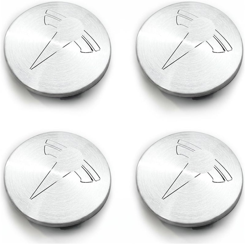 Tesheer Silver Wheel Center Hub Caps with Tesla Emble Brand Center Caps for 2019-2024 Model Y with 20 Silver Lug Nut Covers - Image 1