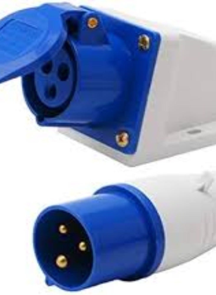 KNP KNP 3-Pin Industrial Wall Socket rated at 16A is a heavy-duty electrical outlet designed for industrial and commercial applications. - Image 1