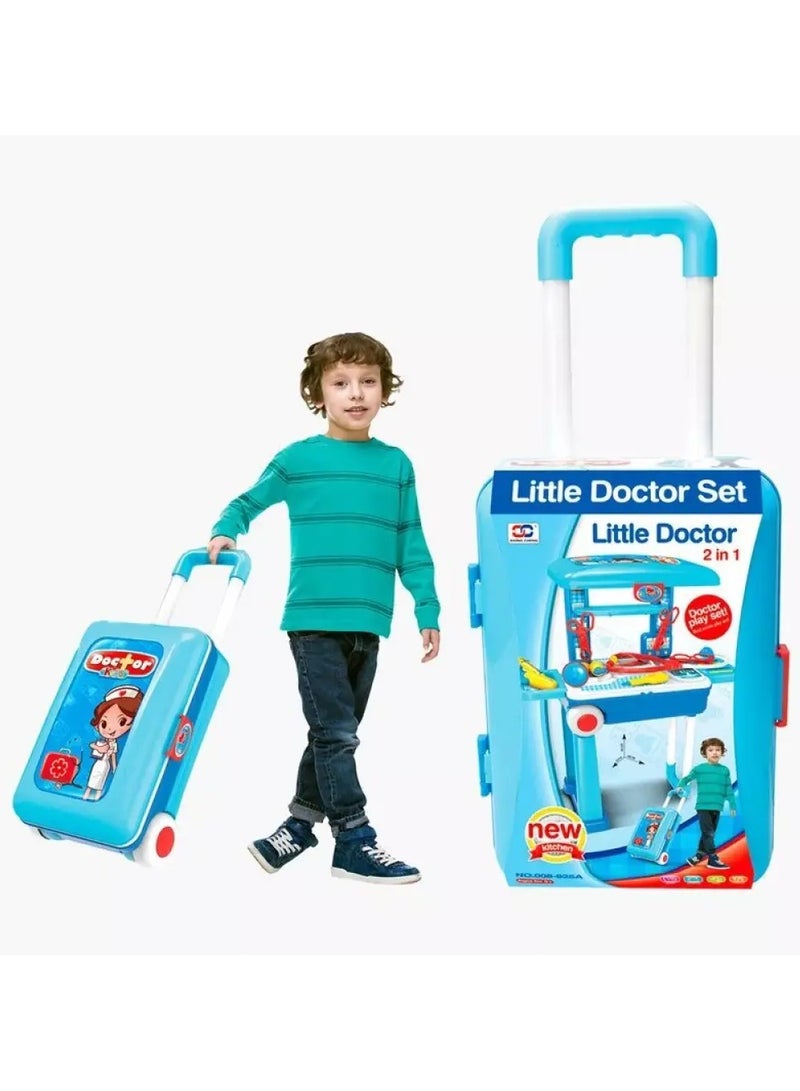 Little Doctor Trolley Portable 2-In-1 Durable With Equipments Playset cm - Image 2