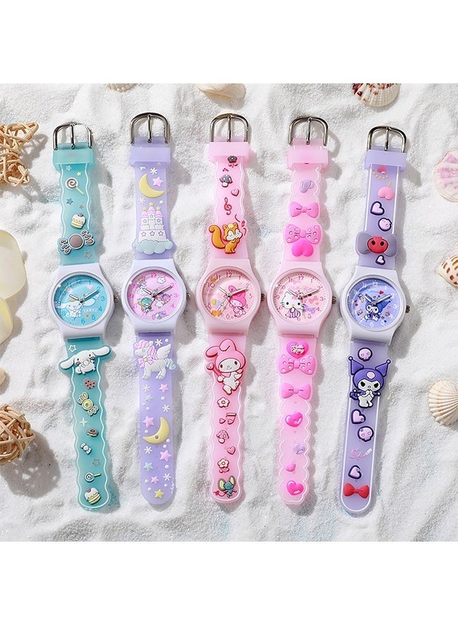 جي اس دن ساعة يد للبنات - ساعة أطفال ثلاثية الأبعاد مقاومة للماء بتصميم كرتوني، هدايا للبنات من سن 2-8 سنوات، ألعاب للبنات من سن 3 و4 و5 و6 و7 سنوات - هدايا للأطفال - Image 1
