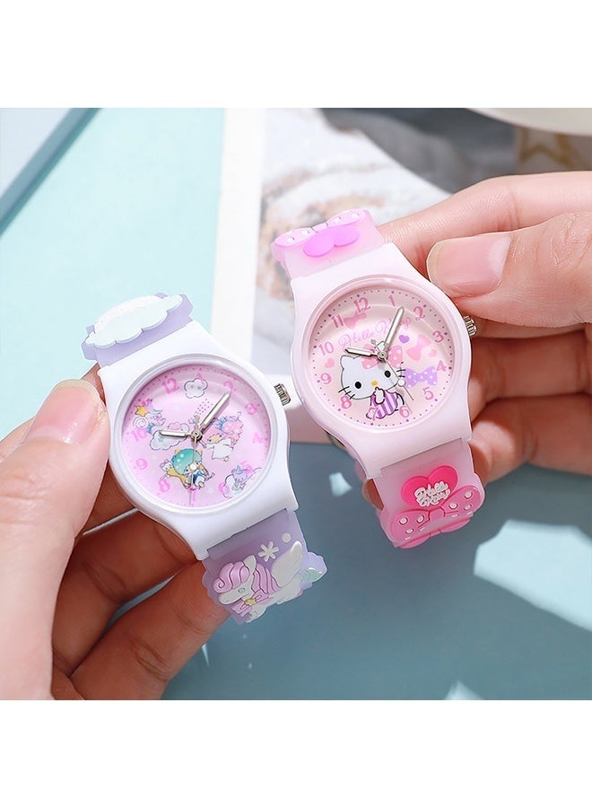 جي اس دن ساعة يد للبنات - ساعة أطفال ثلاثية الأبعاد مقاومة للماء بتصميم كرتوني، هدايا للبنات من سن 2-8 سنوات، ألعاب للبنات من سن 3 و4 و5 و6 و7 سنوات - هدايا للأطفال - Image 4