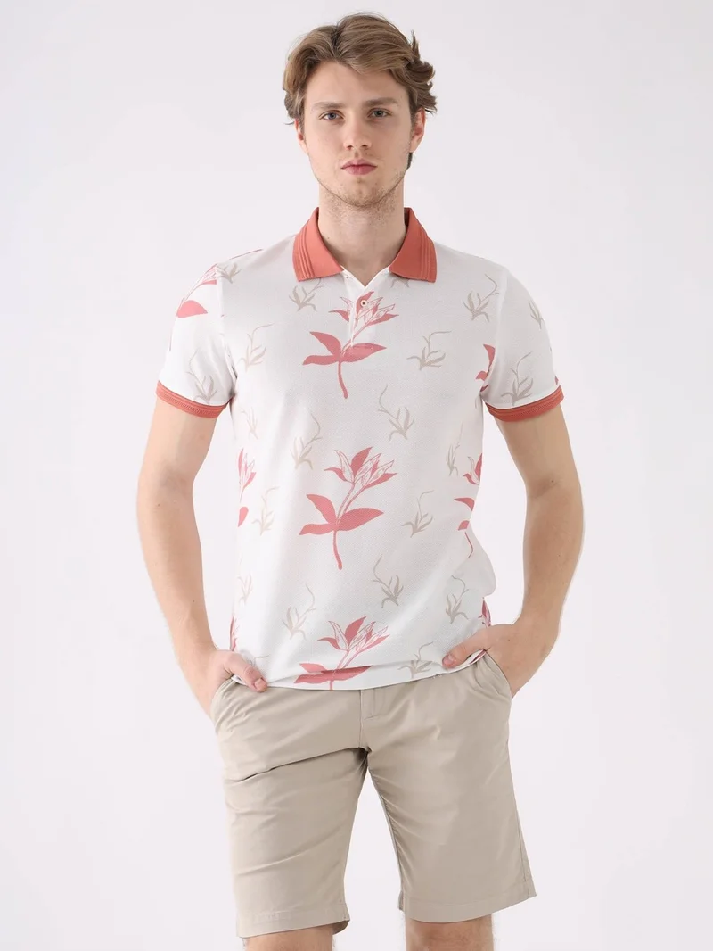 Dufy Powder Men's Slim Fit Polo Neck Tshirt