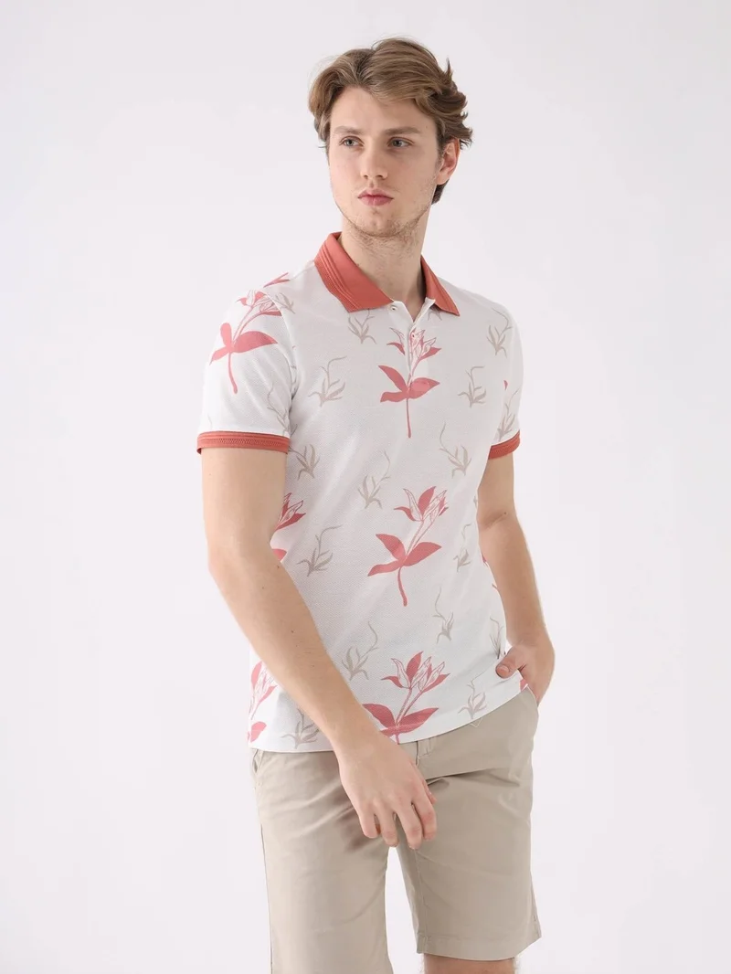 Dufy Powder Men's Slim Fit Polo Neck Tshirt