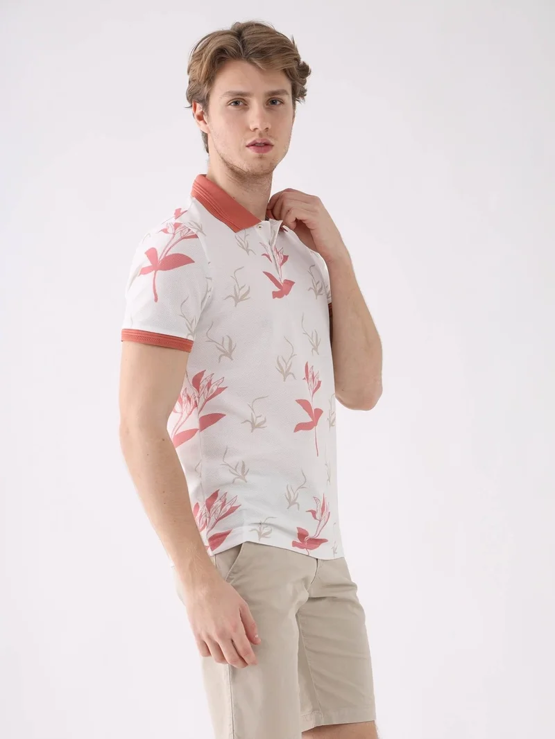 Dufy Powder Men's Slim Fit Polo Neck Tshirt
