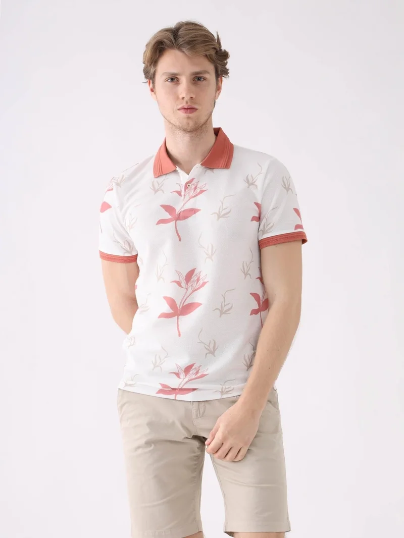 Dufy Powder Men's Slim Fit Polo Neck Tshirt