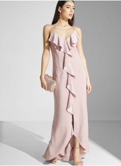 Adrianna Papell Waterfall Trim Asymmetrical Hem Dress  - Image 4