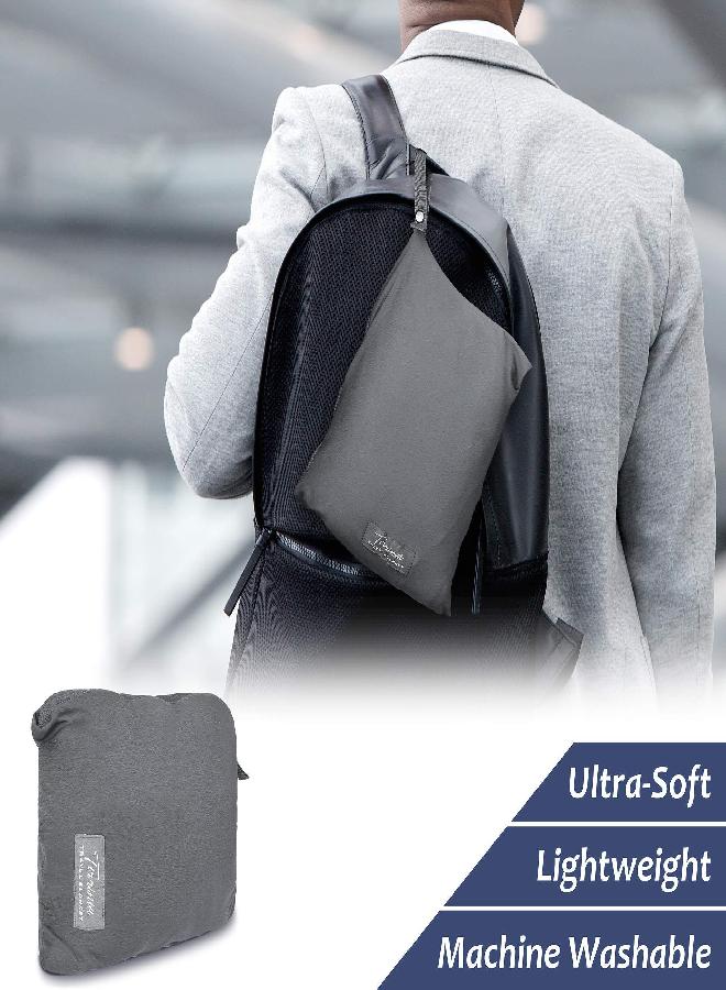 Tirrinia Tirrinia Travel Blanket Airplane Office Poncho 4 in 1 Premium Cozy Fleece Portable Poncho Blankets with Built-in Bag, Pocket - Image 3