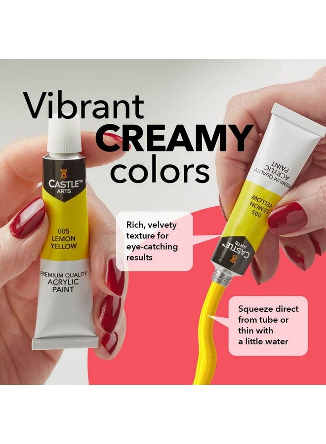 Castle Art Supplies 12 X 12Ml Acrylic Paint Set Value Beginner Set For Starters Or Adult Artists Quality Intense Colors Smooth To Use On Range Of Surfaces In Neat Presentation Box - Image 2