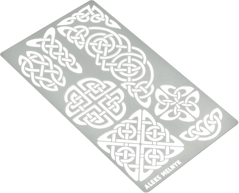 Aleks Melnyk No.37 Metal Journal Stencils, Pyrography Celtic Patterns, Celtic Knot, Viking Stencils, Wood Burning Templates, Wood Carving, Bullet Journaling - Image 5