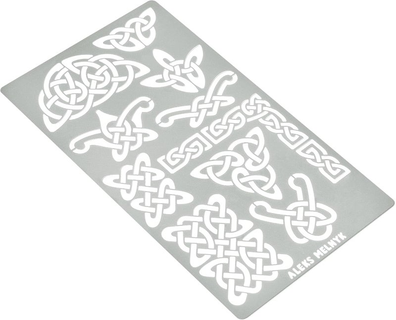 Aleks Melnyk No.37 Metal Journal Stencils, Pyrography Celtic Patterns, Celtic Knot, Viking Stencils, Wood Burning Templates, Wood Carving, Bullet Journaling - Image 4