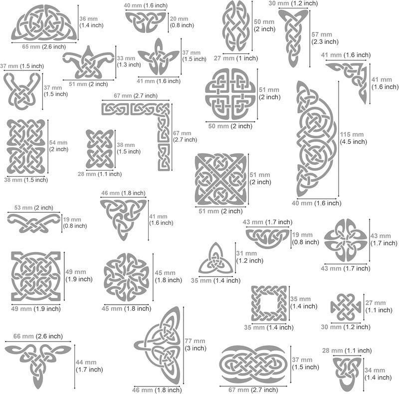 Aleks Melnyk No.37 Metal Journal Stencils, Pyrography Celtic Patterns, Celtic Knot, Viking Stencils, Wood Burning Templates, Wood Carving, Bullet Journaling - Image 3
