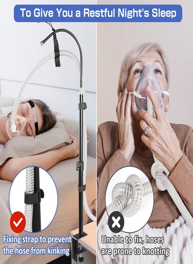 IKSTAR CPAP Hose Holder for Bed – Stable Anti-Slip Base, Adjustable Tube Hanger, Prevents Tangles & Blockage, Durable Carbon Steel, Travel-Friendly CPAP Accessories for Better Sleep - Image 4