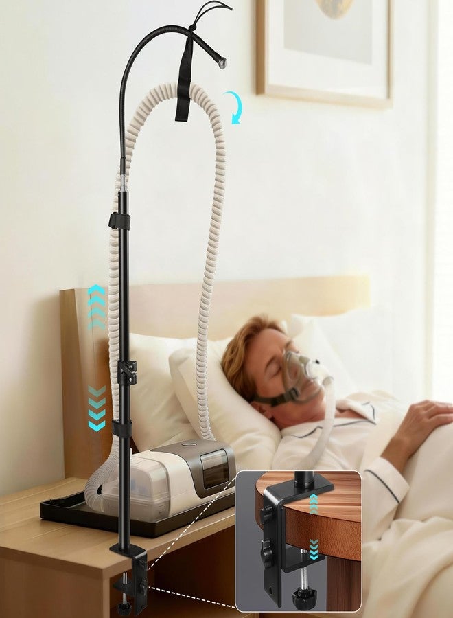 IKSTAR CPAP Hose Holder for Bed – Stable Anti-Slip Base, Adjustable Tube Hanger, Prevents Tangles & Blockage, Durable Carbon Steel, Travel-Friendly CPAP Accessories for Better Sleep - Image 1