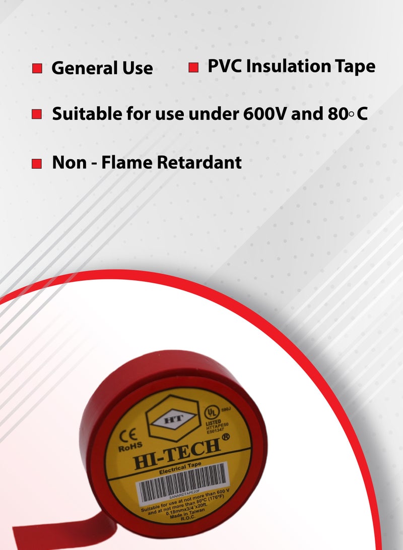 Hi-Tech Electrical Tape - Red - Image 2