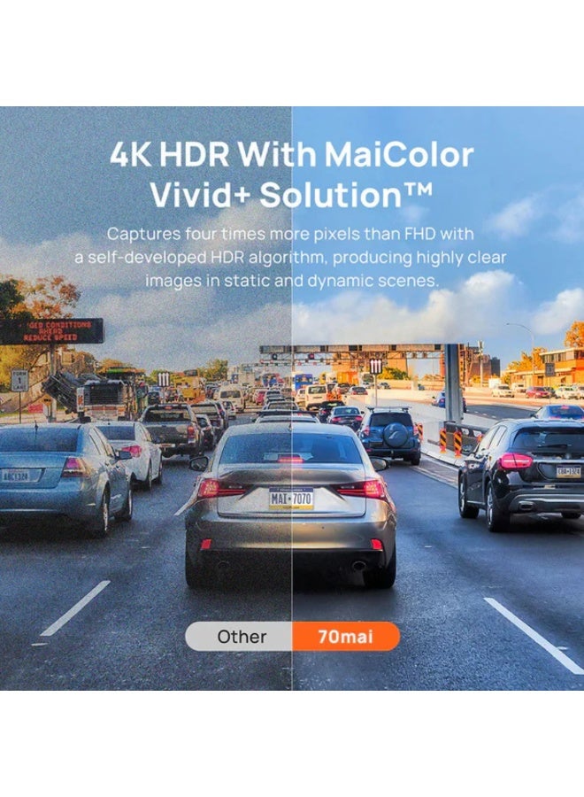 70mai A810s Dash Cam with Rear Camera Device Memory Card Bundle - Image 5