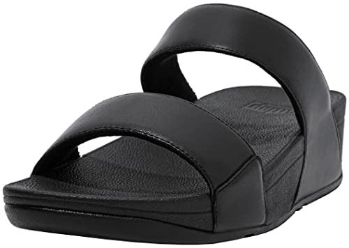 FitFlop ED4090-080 LULU Leather Slides All Black US10 - Image 1