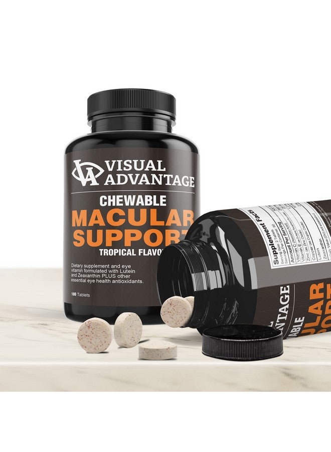 Visual Advantage® Macular Support Chewables - AREDS 2 Vitamins for Healthy Eyes - Great Tasting Tropical Flavored Chewable Tablets - 3 Month Supply (180) - Image 4