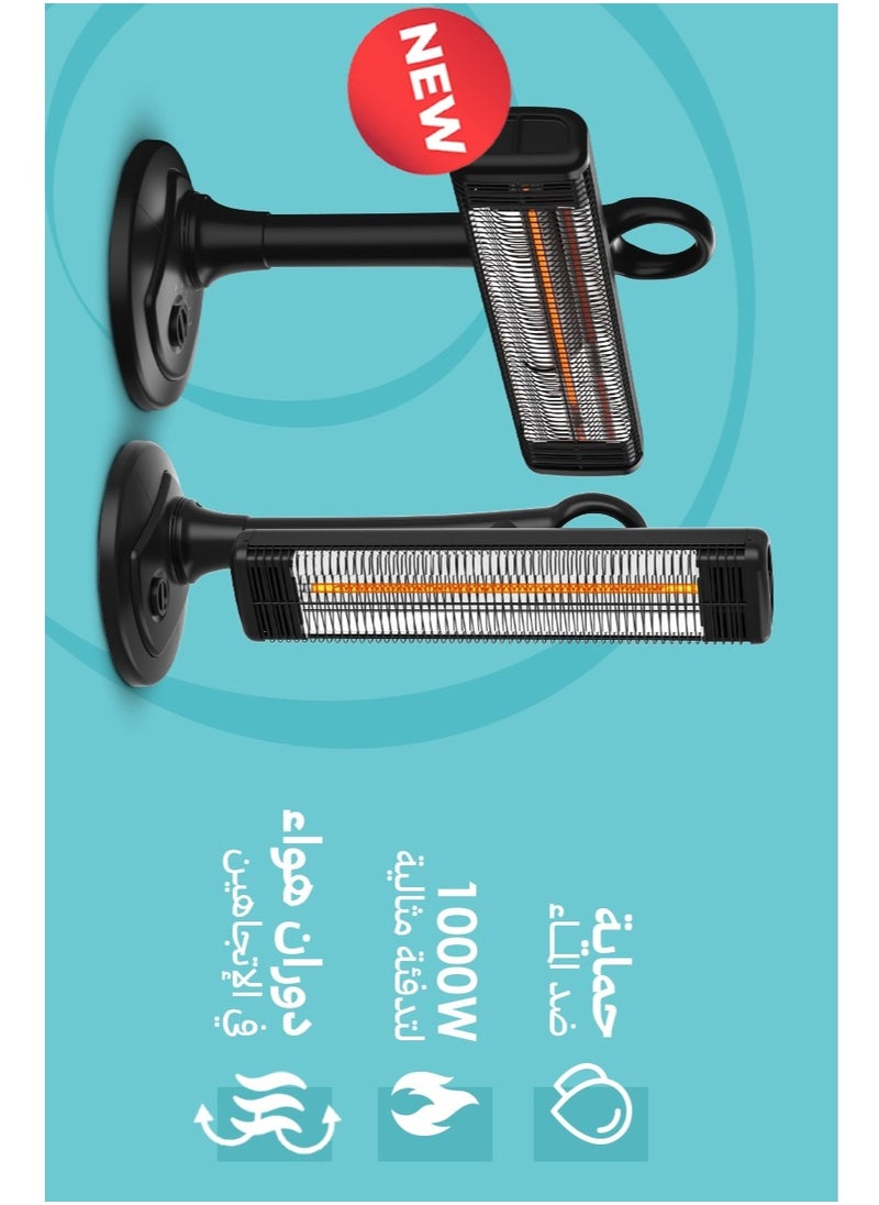 wixsana Electric heater with a modern circular design, 180 degrees, to heat the place faster and permanently with high safety - 1000 watts  - Image 3