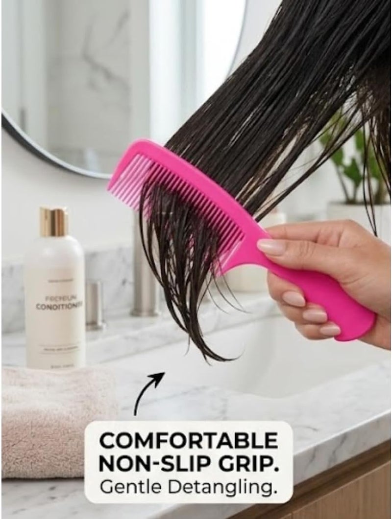 Hasanat Essentials 10-Piece Multi-Colored Plastic Hair Comb Set for All Hair Types - Image 2