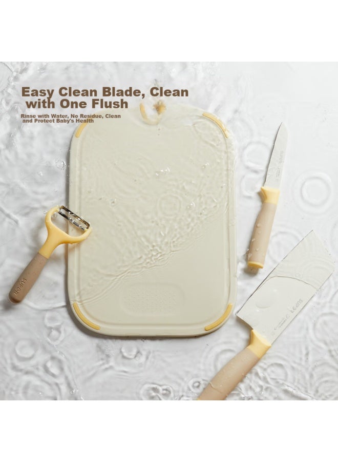 Supor Knife Set With Baby Cutting Board, Baby Food And Fruit Knife, Complete Kitchen Set With Chopping Board, Four-in Tk23008e - Image 2