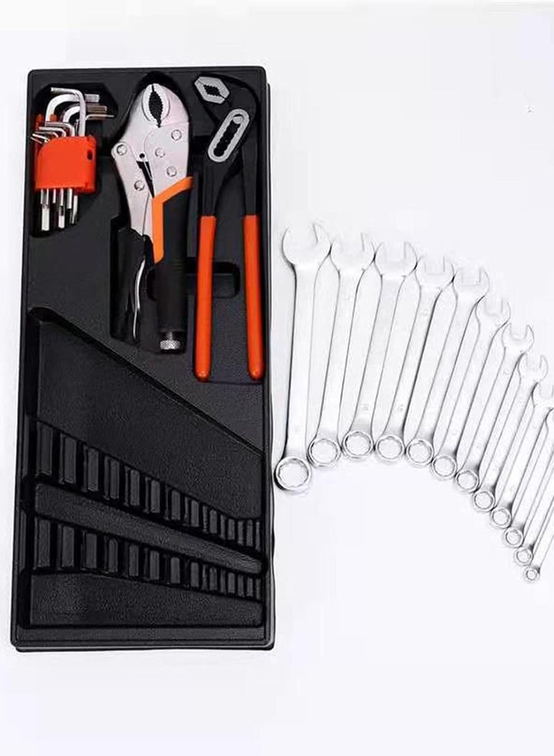 GGOOT 85 Pieces of Auto Repair Tool Set, Hand Tools, Universal Storage Tool Box, Hardware Pliers, Ratchet Socket Wrench  - Image 5
