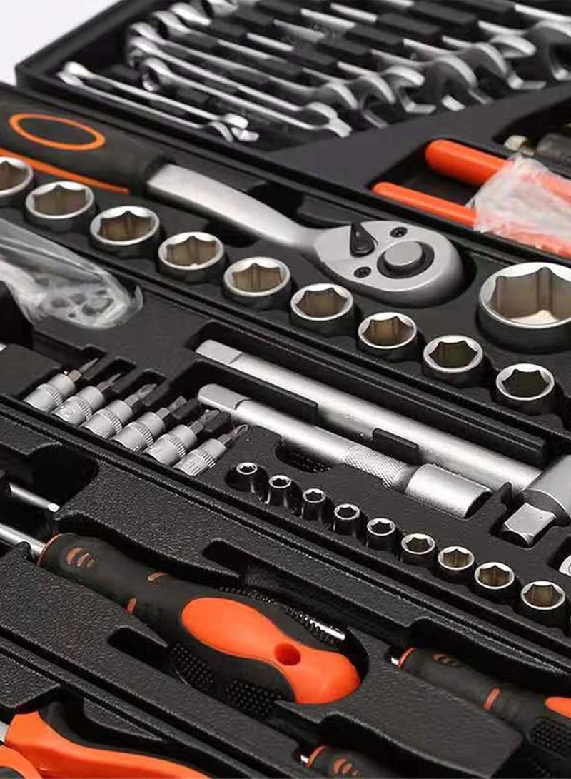 GGOOT 85 Pieces of Auto Repair Tool Set, Hand Tools, Universal Storage Tool Box, Hardware Pliers, Ratchet Socket Wrench  - Image 4