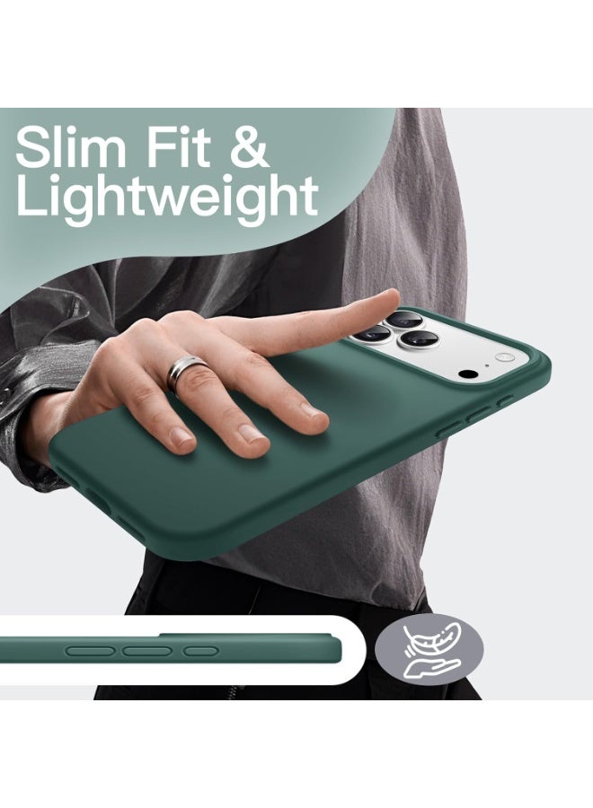 ACLIX Silicone Case Compatible with iPhone 17 Pro Max, Slim Liquid Silicone Phone Case with Layer Soft Rubber Shockproof Bumper with TPU Lining | Pine Green - Image 5