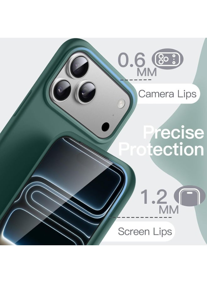 ACLIX Silicone Case Compatible with iPhone 17 Pro Max, Slim Liquid Silicone Phone Case with Layer Soft Rubber Shockproof Bumper with TPU Lining | Pine Green - Image 3