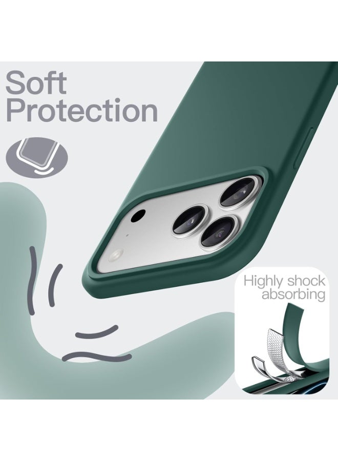 ACLIX Silicone Case Compatible with iPhone 17 Pro Max, Slim Liquid Silicone Phone Case with Layer Soft Rubber Shockproof Bumper with TPU Lining | Pine Green - Image 2