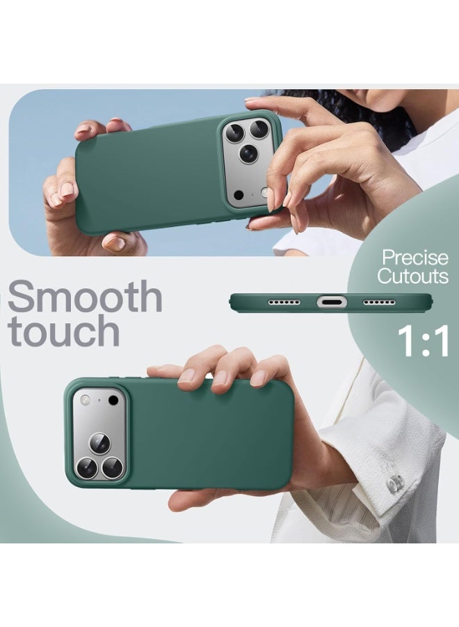ACLIX Silicone Case Compatible with iPhone 17 Pro Max, Slim Liquid Silicone Phone Case with Layer Soft Rubber Shockproof Bumper with TPU Lining | Pine Green - Image 4