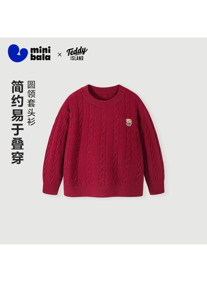 Minibala Boys And Girls Full Size Range Class A Machine Washable Wool Sweater Winter - Image 1