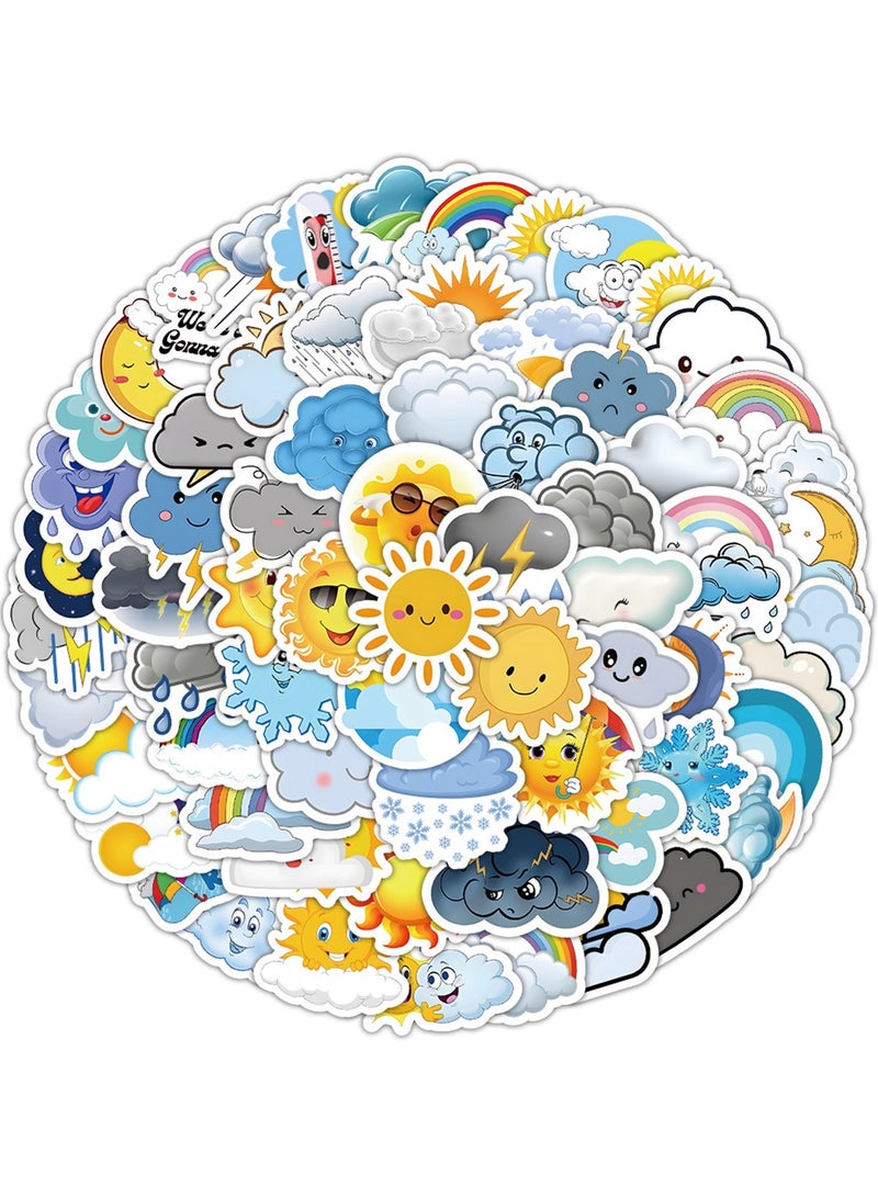 100Pcs Weather Stickers for Kids Boys Girls Teens, Aesthetic Waterproof Vinyl Stickers for Laptop Water Bottle Cup Bike Luggage Tablet Phone Car Notebook Scrapbook, Trendy Decals Pack - Image 5