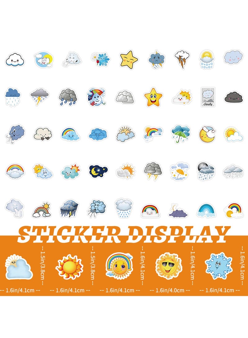 100Pcs Weather Stickers for Kids Boys Girls Teens, Aesthetic Waterproof Vinyl Stickers for Laptop Water Bottle Cup Bike Luggage Tablet Phone Car Notebook Scrapbook, Trendy Decals Pack - Image 4