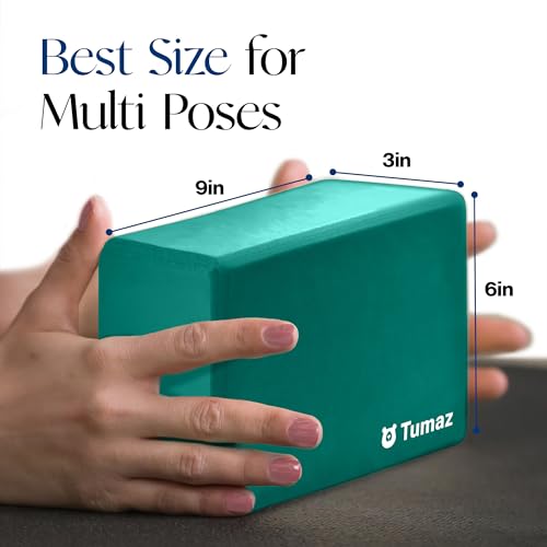 Tumaz Yoga Blocks 2 Pack Set, High Density/Lightweight EVA Foam and Non-Slip Natural Cork Blocks Premium Set - E-Book Included - Image 4