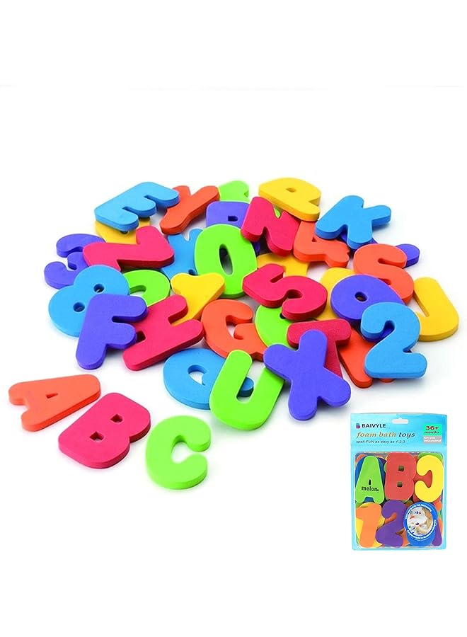 KASTWAVE Bath Toys Organizer + 36 Soft Foam Abc 123 Letters & Numbers Bathroom Alphabet Baby Toys For Early Learning Foam Letters And Quick Dry Storage Net Bag - Image 3