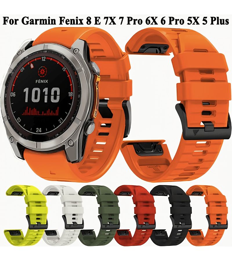 حزام ساعة رياضي أخضر عسكري مقاس 26 ملم سريع التهوية متوافق مع ساعات Garmin Fenix وForerunner وInstinct وEnduro - Image 1