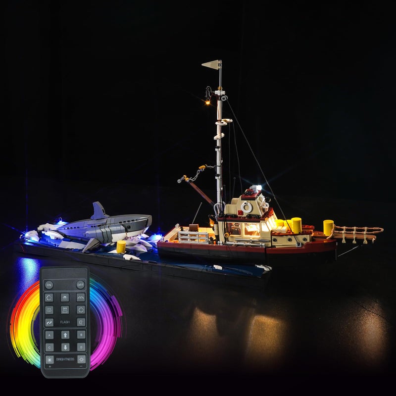 Hilighting Upgraded Led Light Kit Compatible with Lego Ideas Jaws Building Set RC Version Compatible with Lego 21350 Model Not Included - Image 3