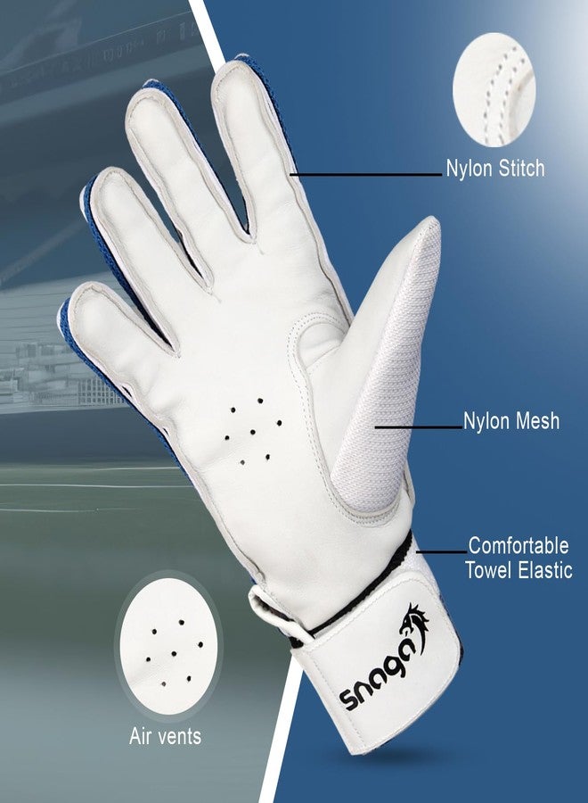 Snaga Indoor Cricket Batting Gloves for Beginner Players, Leather Palm,Nylon Stitch, Air Vents Recommended for Soft Ball, Tennis Ball, Indoor Box Cricket, Gully Cricket (Men) - Image 3