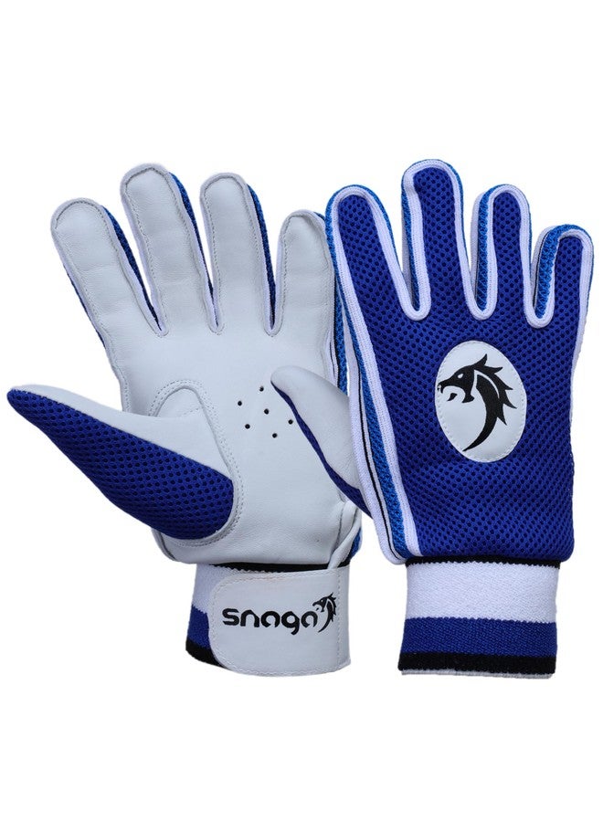 Snaga Indoor Cricket Batting Gloves for Beginner Players, Leather Palm,Nylon Stitch, Air Vents Recommended for Soft Ball, Tennis Ball, Indoor Box Cricket, Gully Cricket (Men) - Image 5