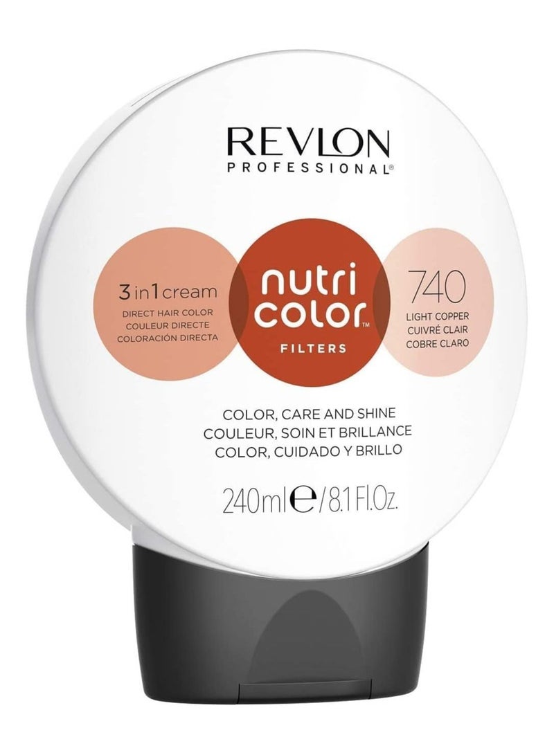 Revlon Professional Revlon Professional Nutri Color Filters, Semi-Permanent Toning Hair Color, 740 Light Copper, 240 Ml