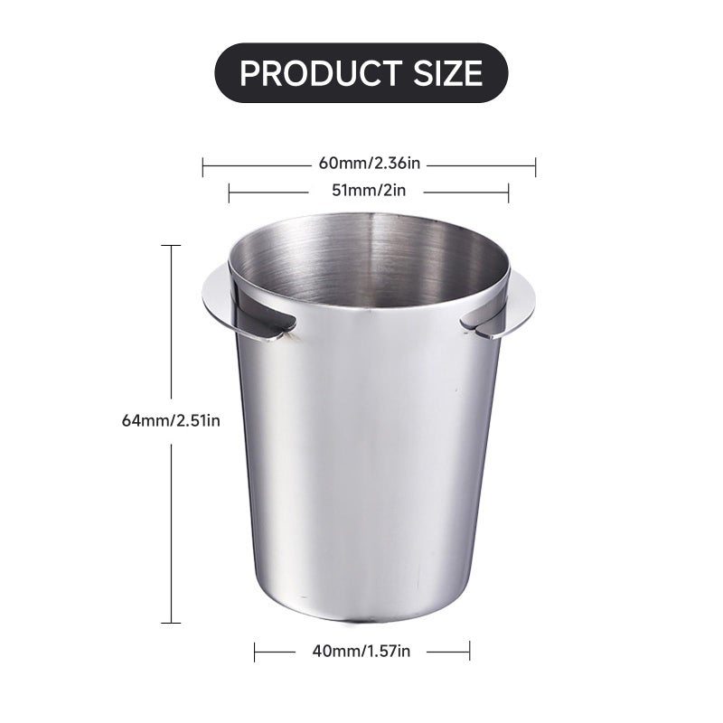 Ktsxxops Coffee Dosing Cup 51mm Coffee Bean Dosing Cup, Stainless Steel Coffee Dosing Cup Coffee Machine Handle Dosing Cup Mug Coffee Powder Feeder Part - Image 2