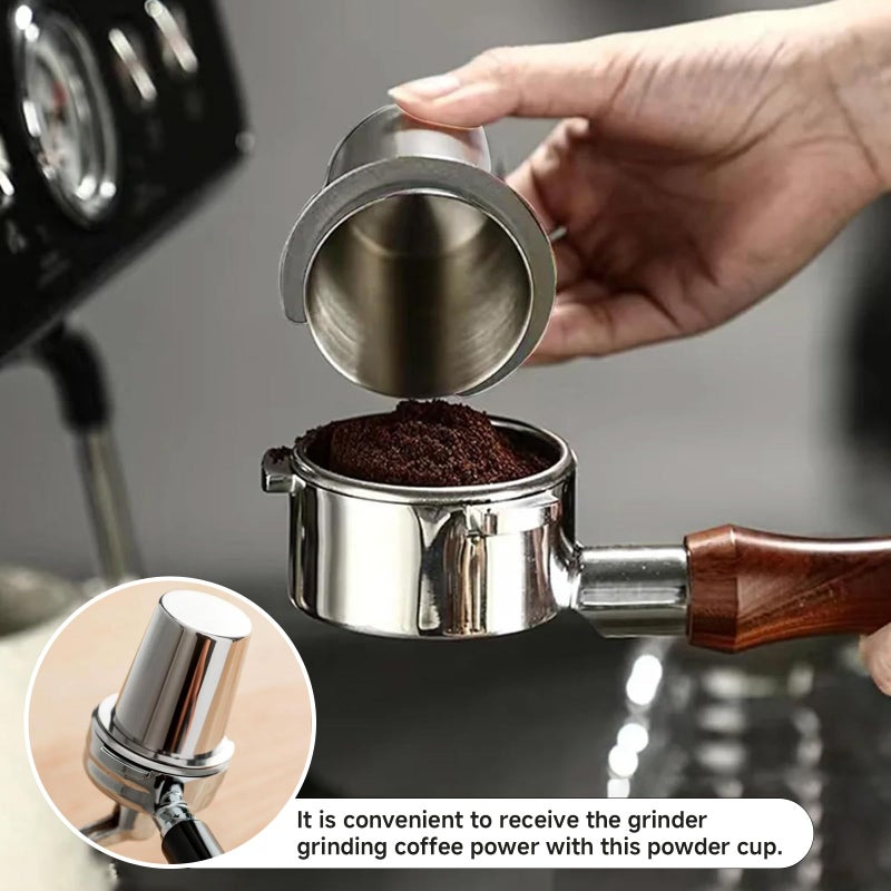 Ktsxxops Coffee Dosing Cup 51mm Coffee Bean Dosing Cup, Stainless Steel Coffee Dosing Cup Coffee Machine Handle Dosing Cup Mug Coffee Powder Feeder Part - Image 4