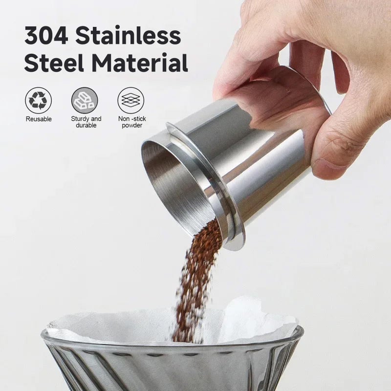 Ktsxxops Coffee Dosing Cup 51mm Coffee Bean Dosing Cup, Stainless Steel Coffee Dosing Cup Coffee Machine Handle Dosing Cup Mug Coffee Powder Feeder Part - Image 3
